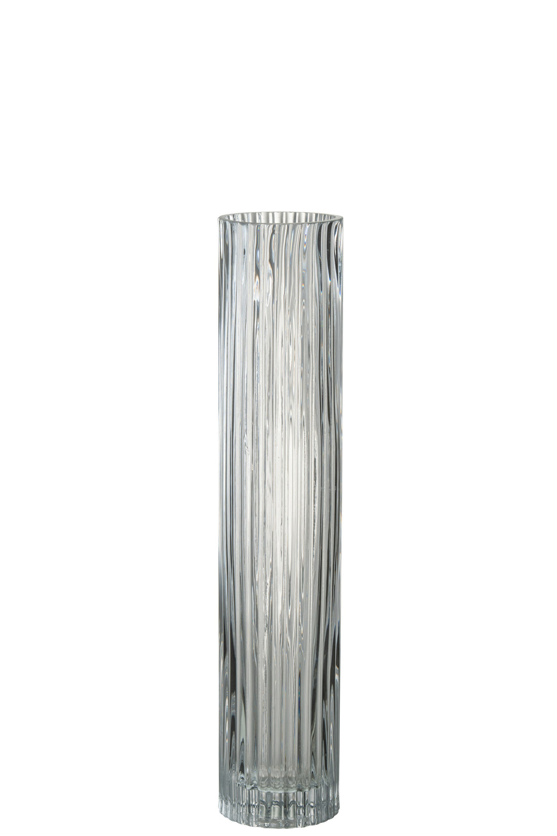 J-Line Vaas Cylinder Lijnen Glas Transparant Large - 40.00 cm hoog