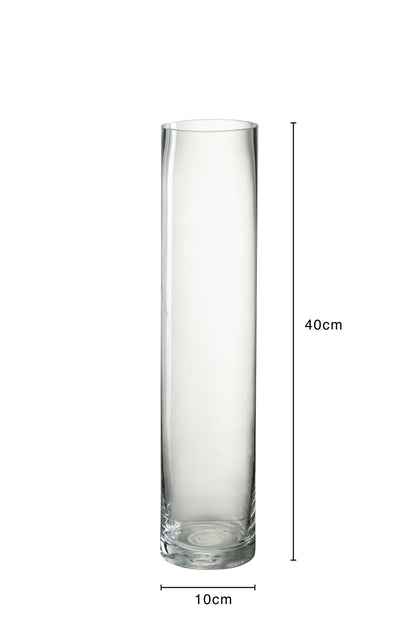 J-Line vaas Cylinder - glas -  transparant - medium