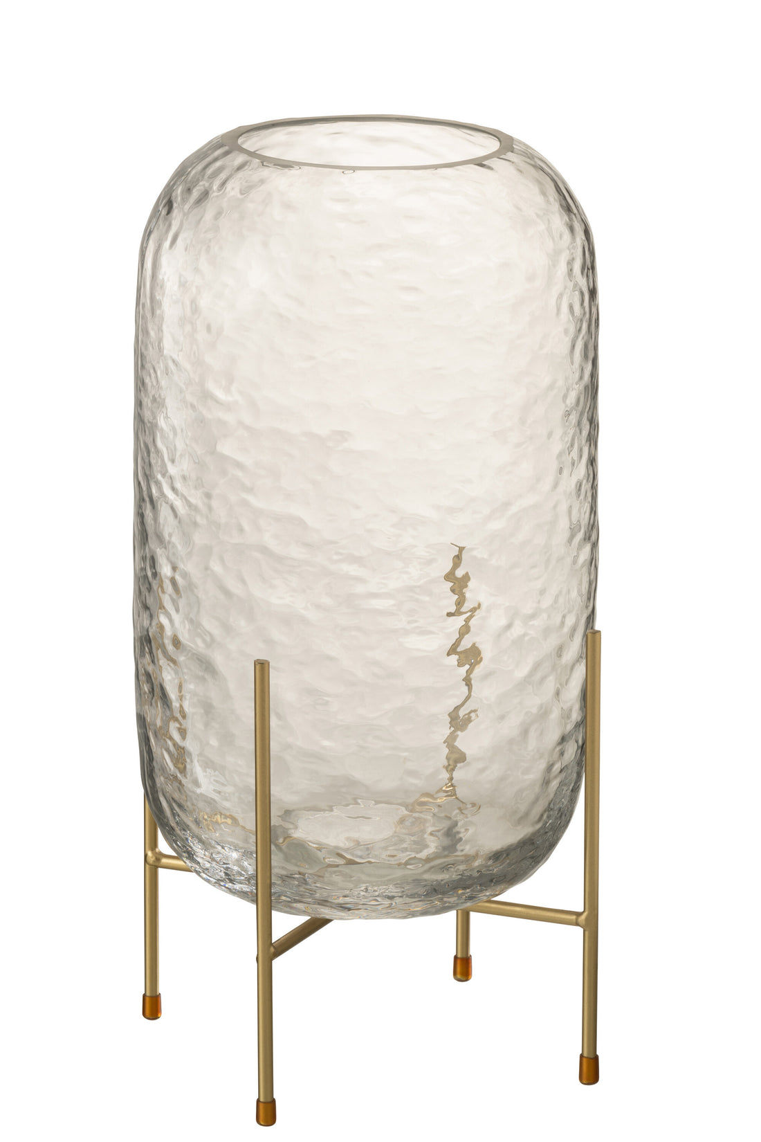 J-Line Vaas Rond Op Voet Glas Transparant Large - 37.00 cm hoog