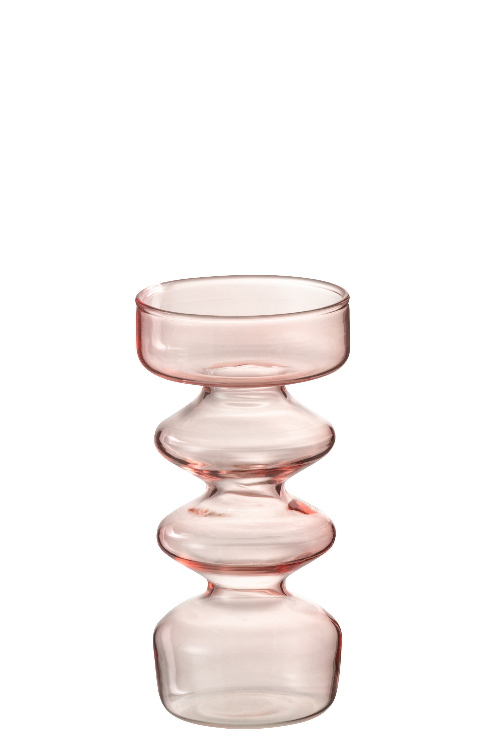 J-Line Vaas Luna Glas Roze Small - 14.00 cm hoog