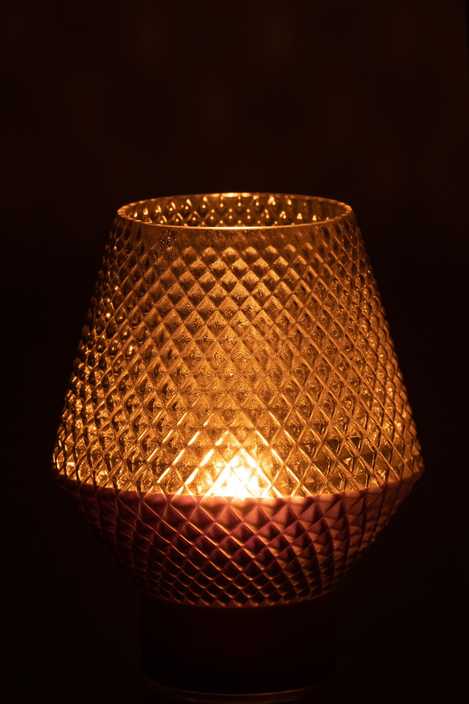 Vaas Patroon Glas Grijs Klein