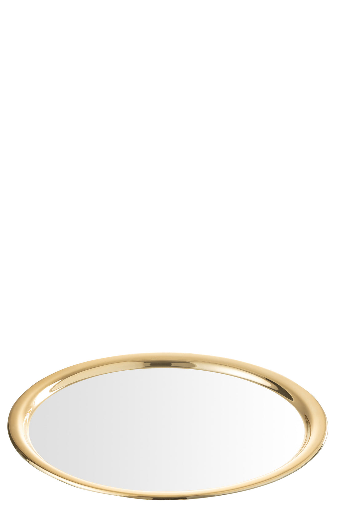 J-Line Decoratief bord - glas - goud/ transparant