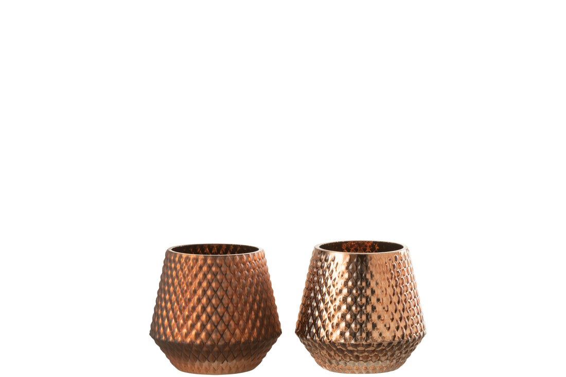 Theelichthouder Cari Glas Koper Smart Ass