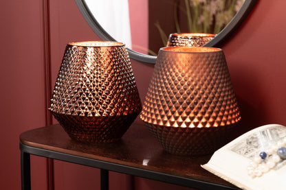 Theelichthouder Cari Glas Koper Medium Ass