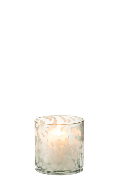 Orkaan Dot Glas Grijs/Wit Klein