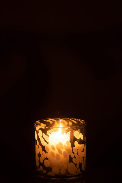 Orkaan Dot Glas Grijs/Wit Klein