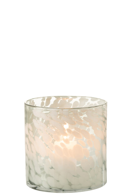 Orkaan Dot Glas Grijs/Wit Medium