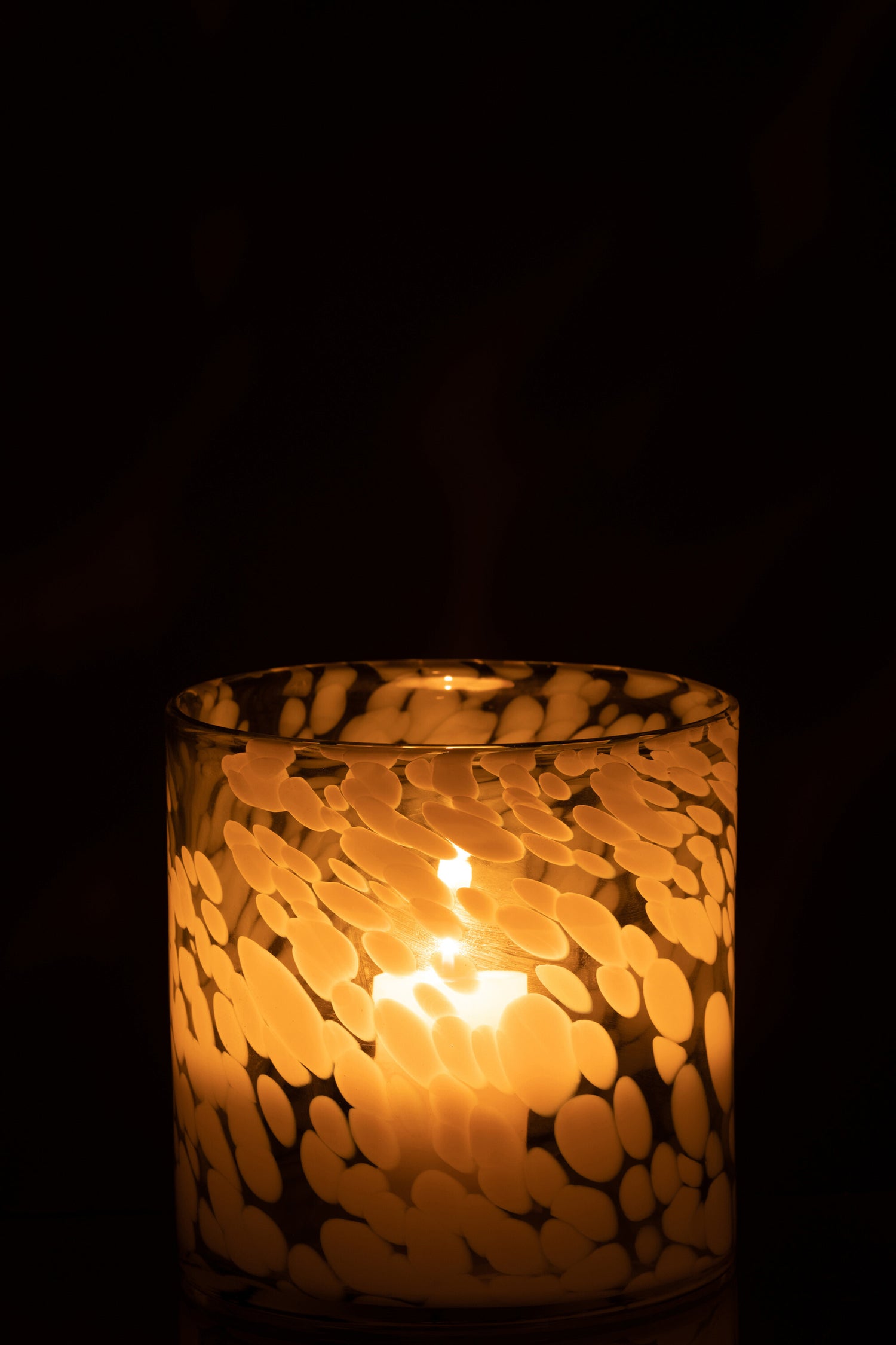 Orkaan Dot Glas Grijs/Wit Medium