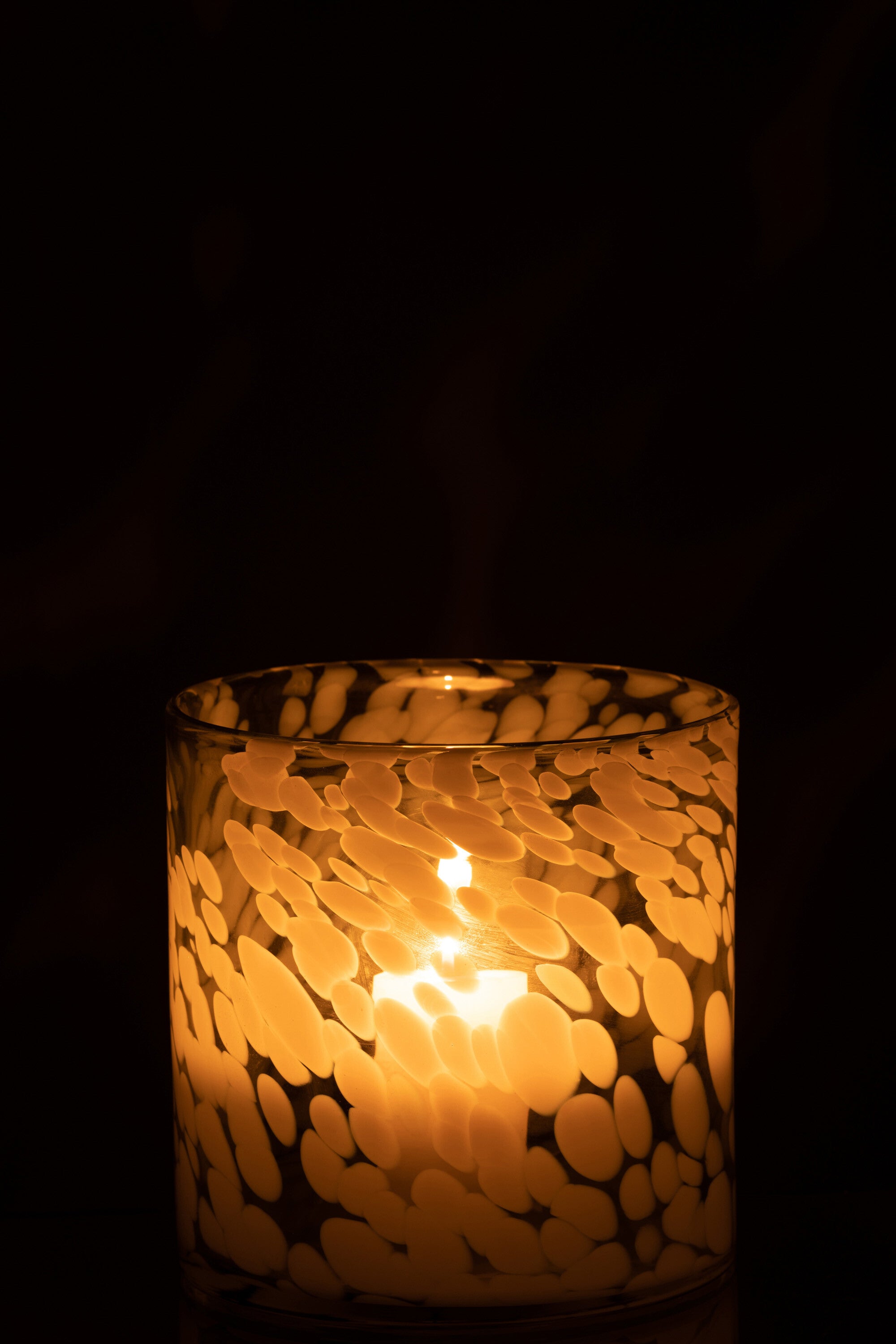 Orkaan Dot Glas Grijs/Wit Medium