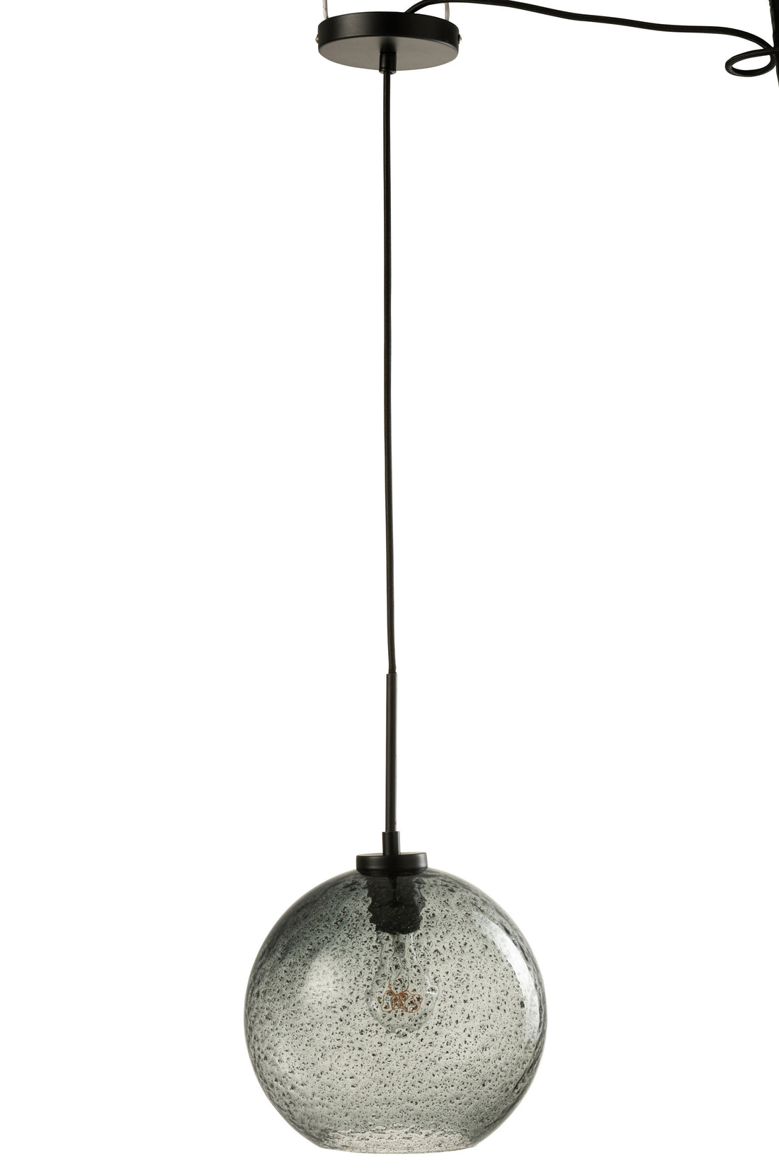 J-Line Spikkel Bol hanglamp - glas - grijs - L