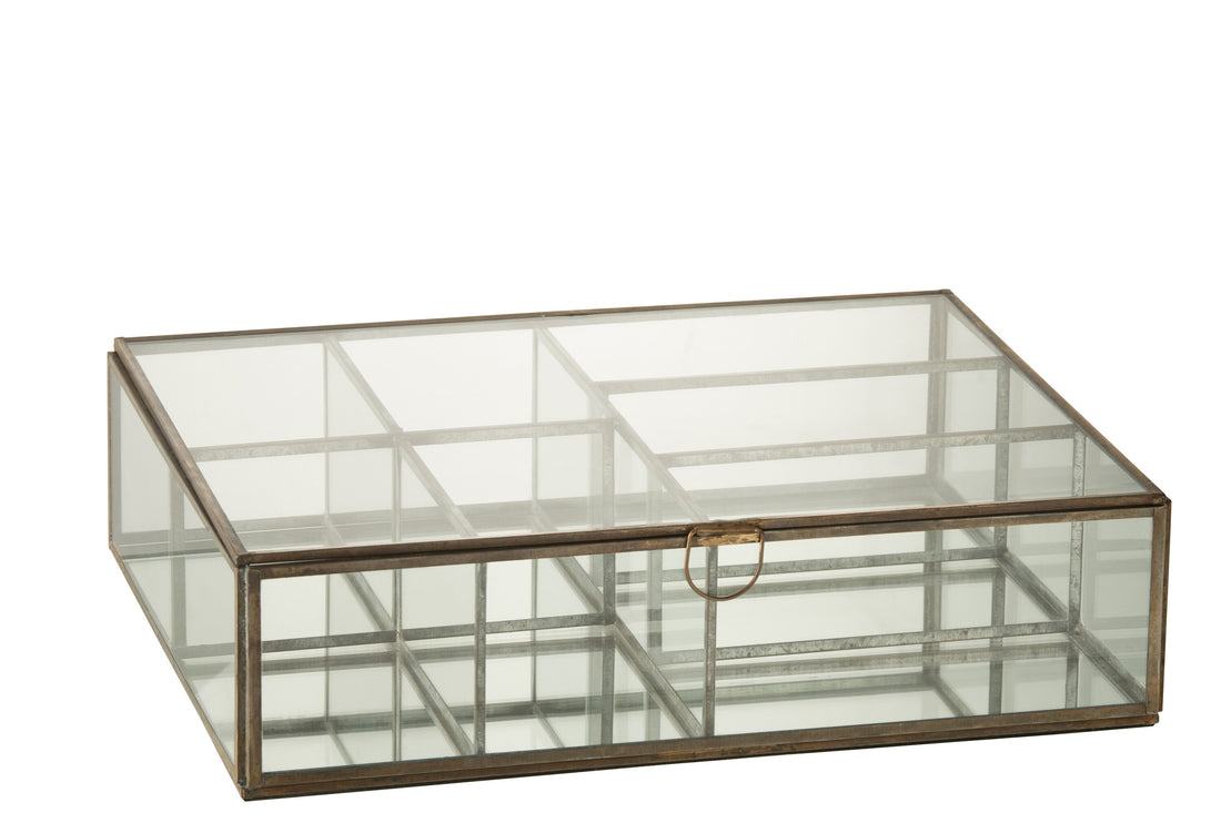 J-Line Box Glas/Metaal Brons Large