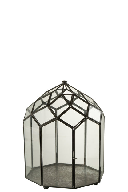 Terrarium Glas/Metaal Zwart Medium