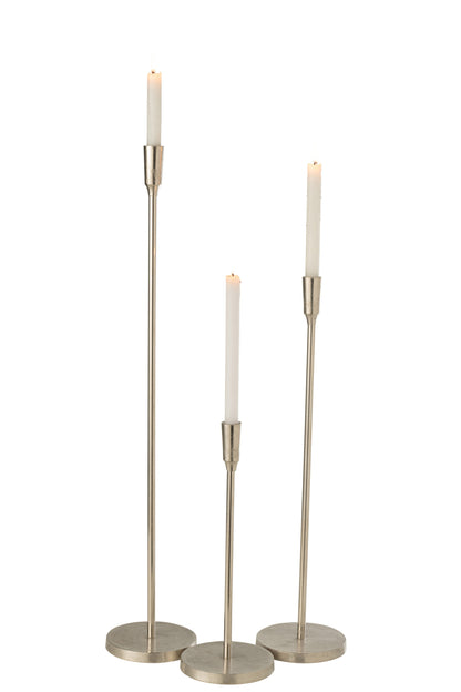J-Line Kandelaar Metaal Zilver Large