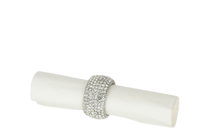 J-Line Diamant servetring - aluminium - zilver - 6x