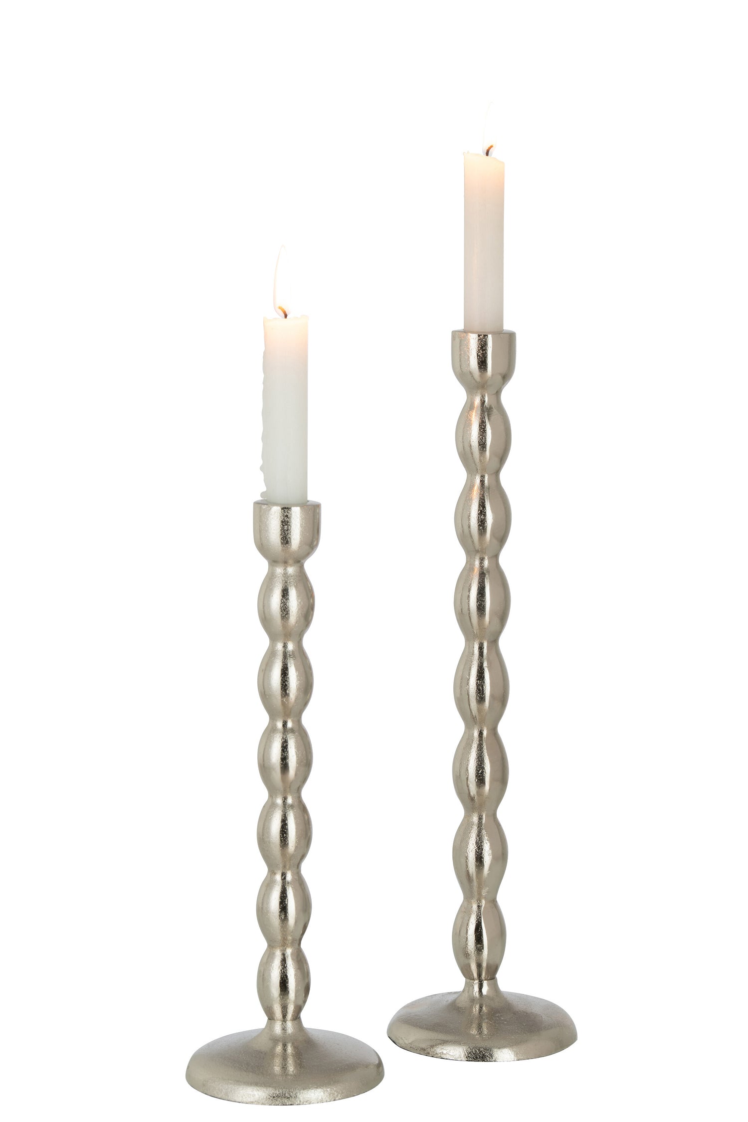 J-Line Kandelaar Bollen Mat Aluminium Zilver Large