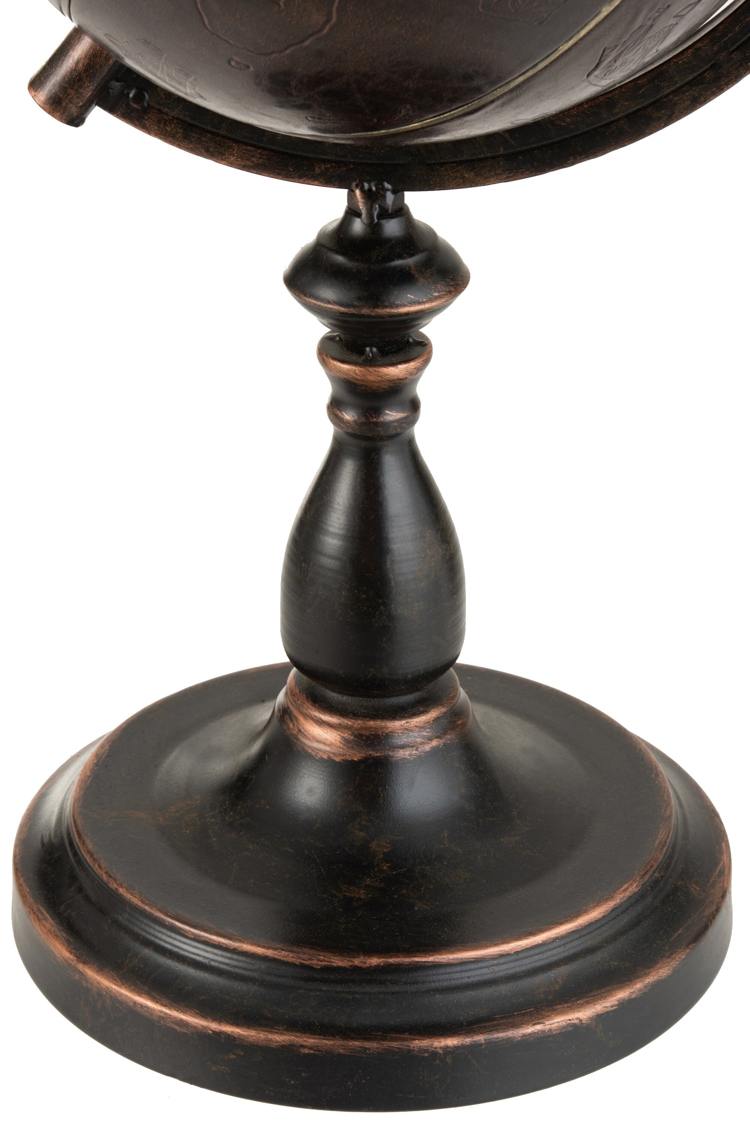 Wereldbol Gravure Metaal Donkerbruin