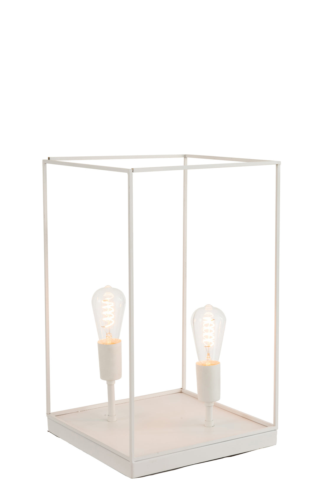 J-Line 2 Lampen Rechthoekige Frame tafellamp - metaal - wit - L