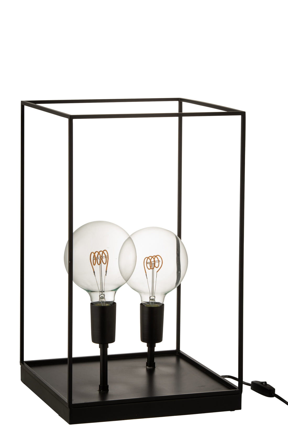 J-Line 2 Lampen Rechthoekige Frame tafellamp - metaal - zwart - L