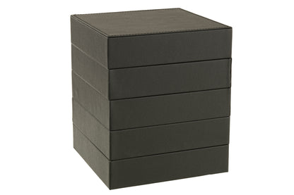 Sieradendoos 4 Delen Nep Leer Zwart