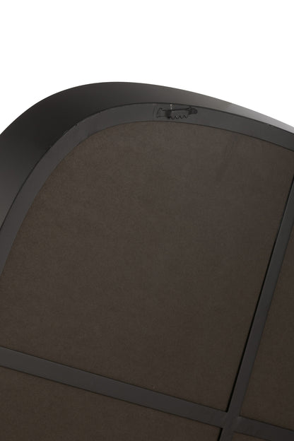 Wandspiegel Rond Metaal/Glas Zwart Groot