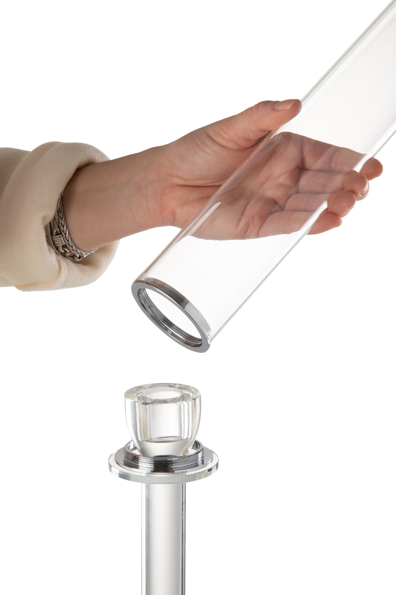 Kaarsenhouder Moira Glas Transparant Medium