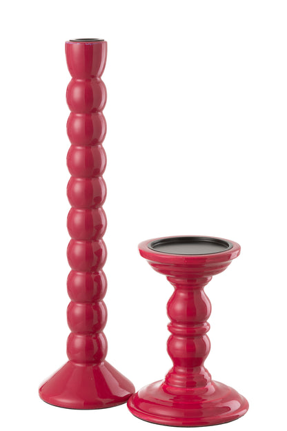 Kaarsenhouder Mangohout Fuchsia