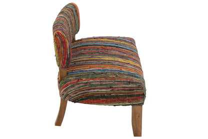 Bank 2 Personen Chindi Hout/Textiel Mix