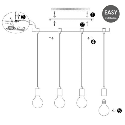 Hanglamp Denton - hout - 70x14x110cm