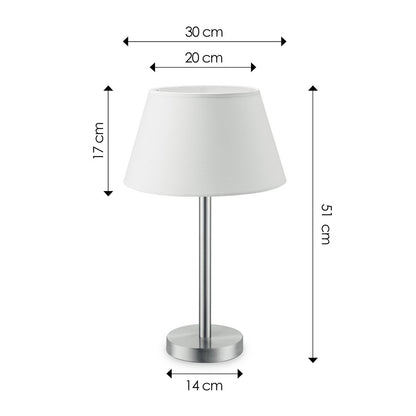 Tafellamp Largo - E27 Wit Tafellamp afmetingen 30cm