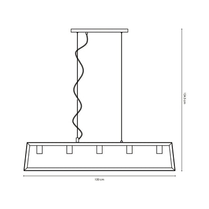 Hanglamp Dito 5 lichts - Zwart - 120x20x124cm