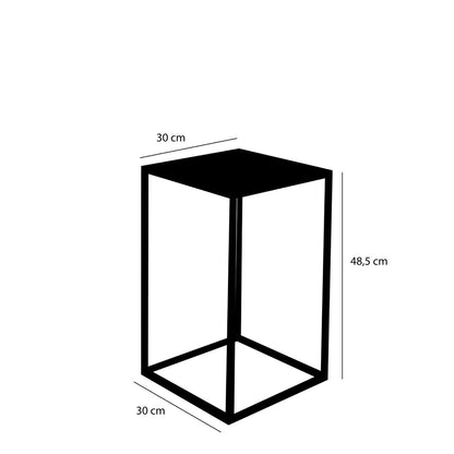 Goa Bijzettafel - Set van 2 - L35 x B35 x H55 cm - Metaal - Zwart