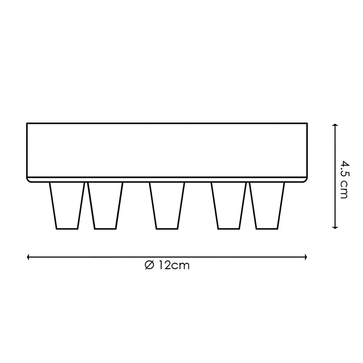 Plafondrozet metaal beton 5 lichts