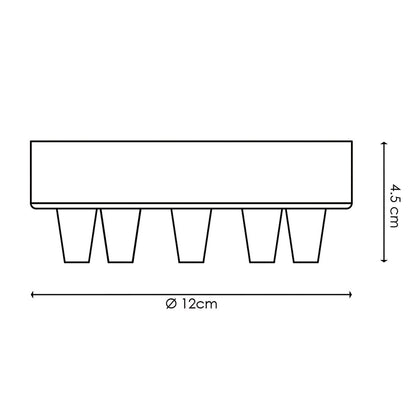 Plafondrozet metaal beton 5 lichts