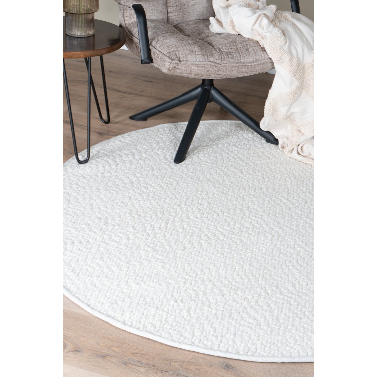 Vloerkleed Stone White Rond ø200 cm