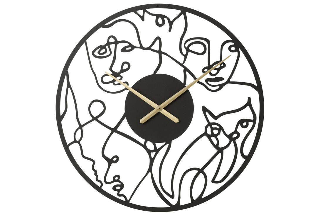 Klokgezichten Metaal Zwart Groot