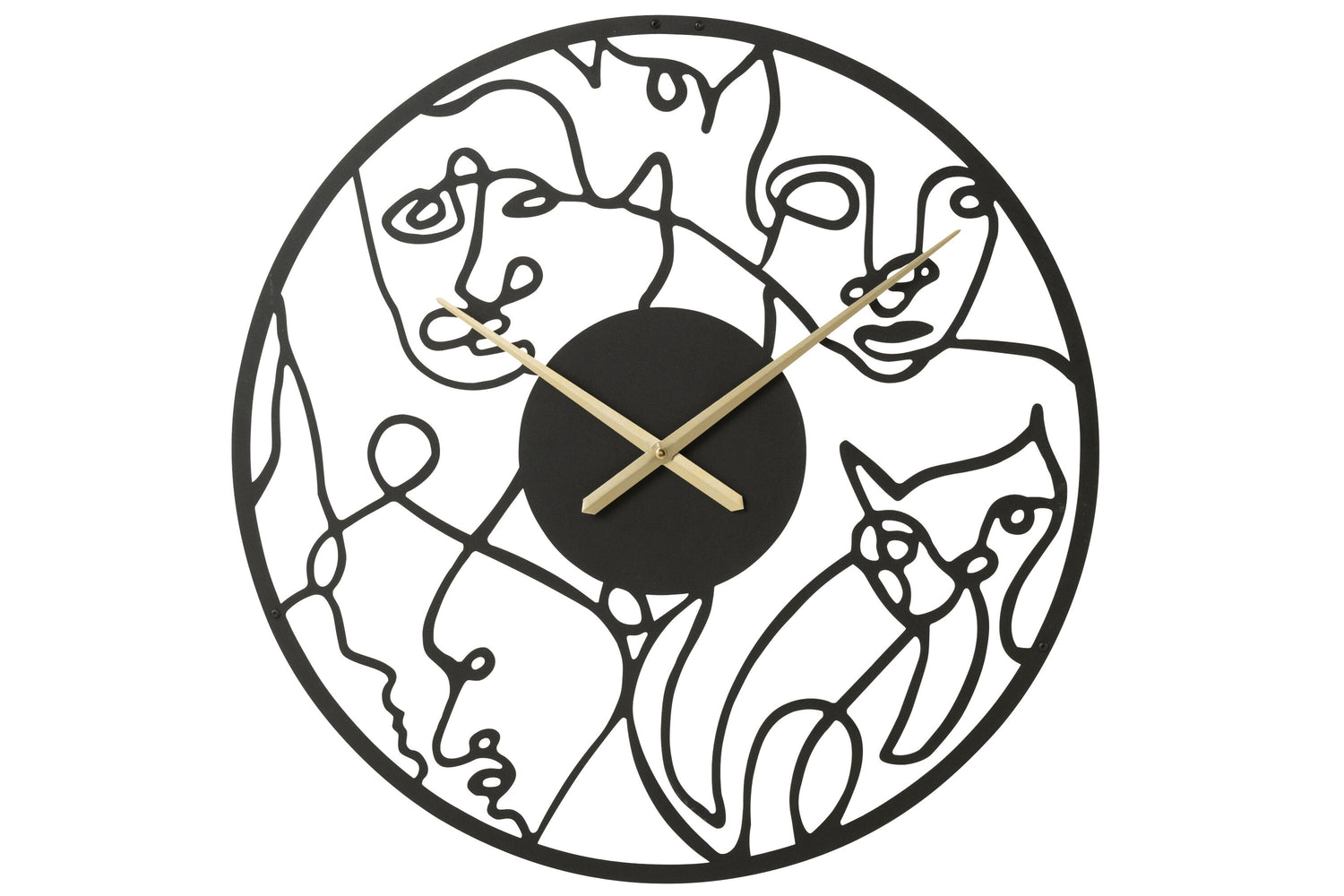 Klokgezichten Metaal Zwart Groot