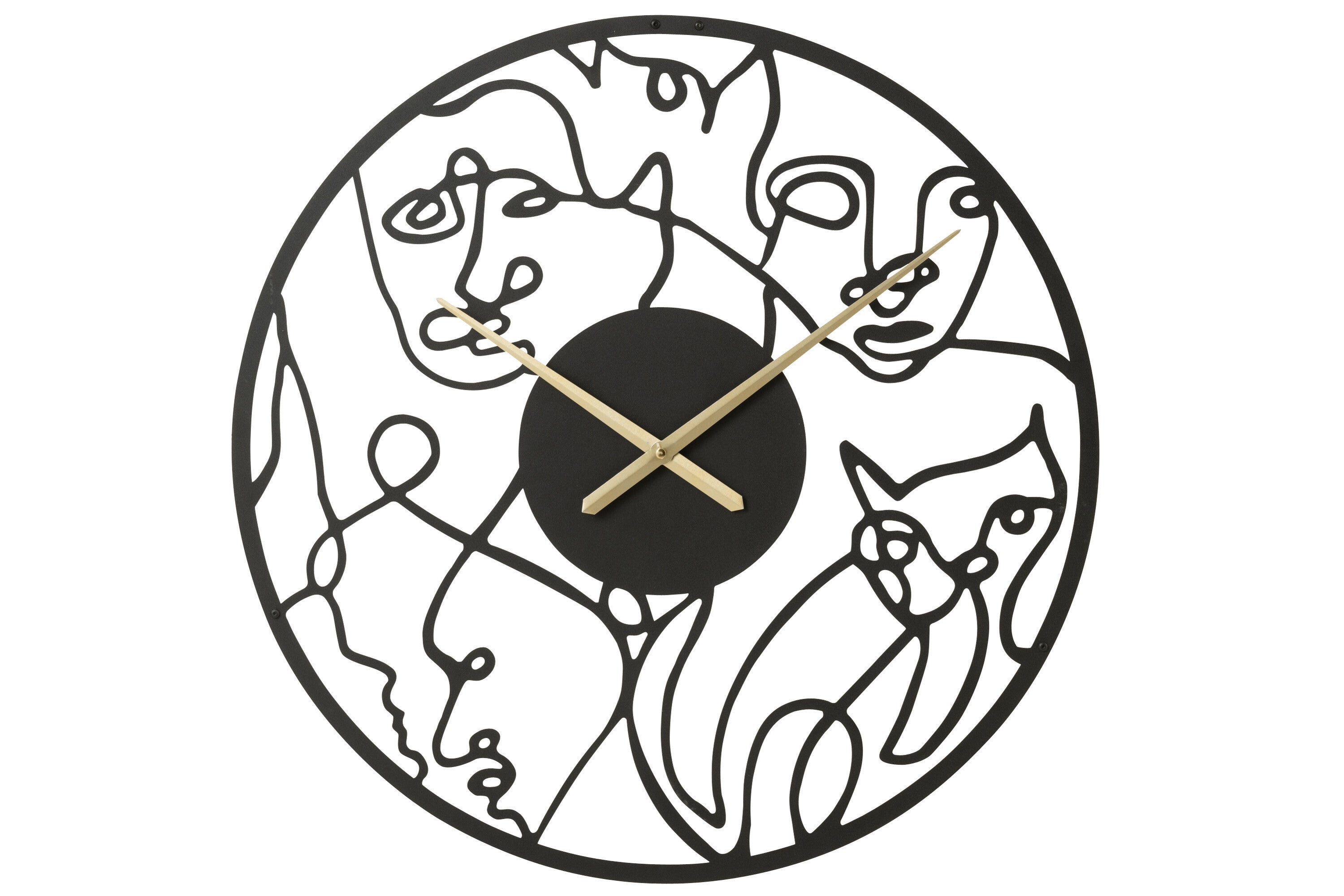 Klokgezichten Metaal Zwart Groot