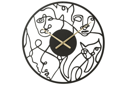 Klokgezichten Metaal Zwart Groot