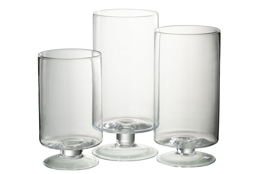 Orkaan Te Voet Ronde Glazen Transparant Groot