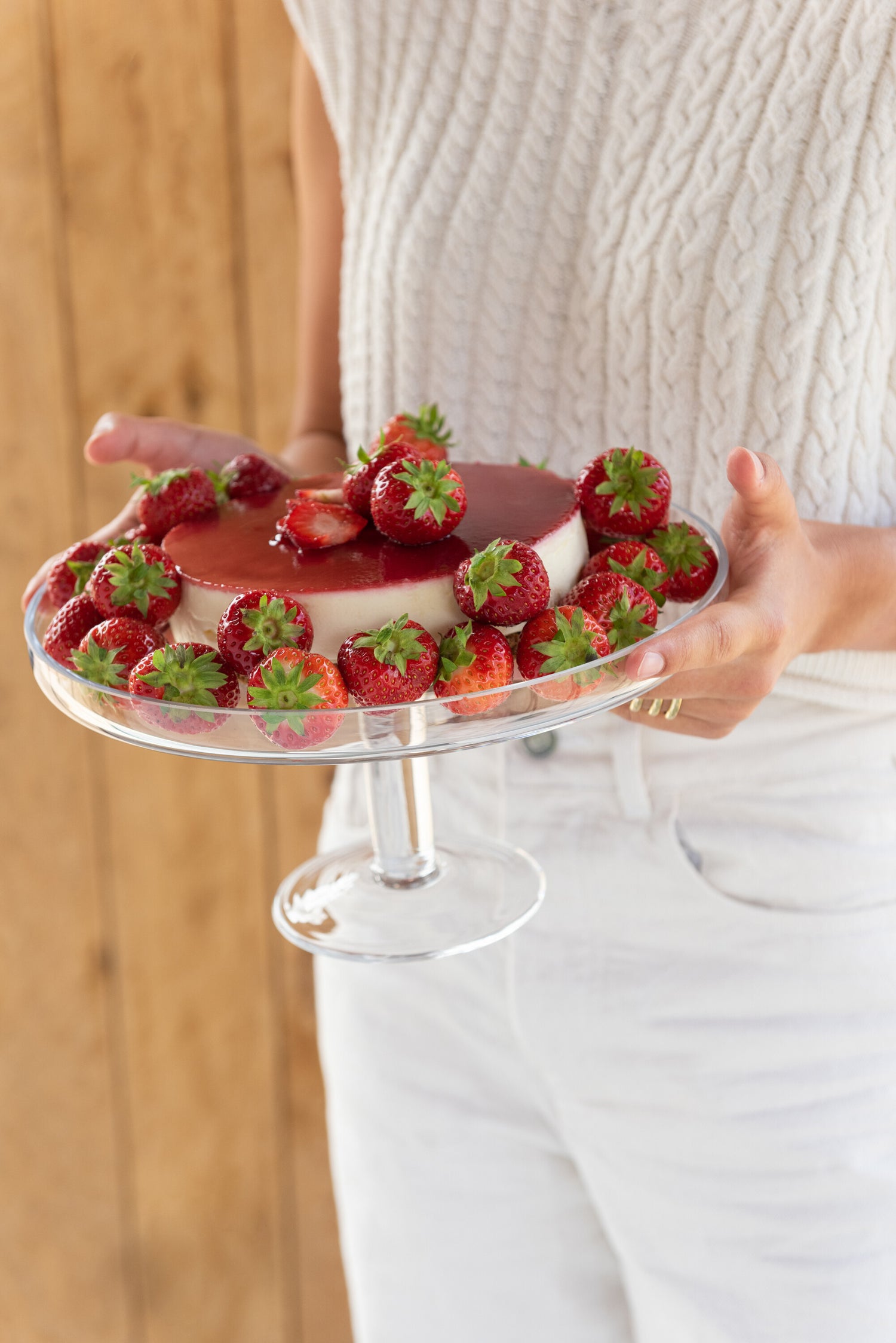 J-Line Cake bord - taartplateau - glas - transparant