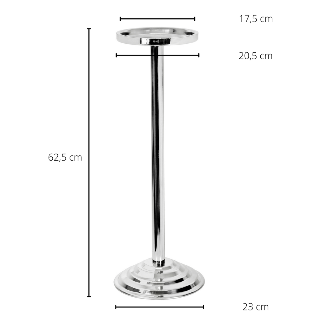 Champagnekoeler standaard, Olbia standaard voor koeler, hoogglans RVS, hoogte 62