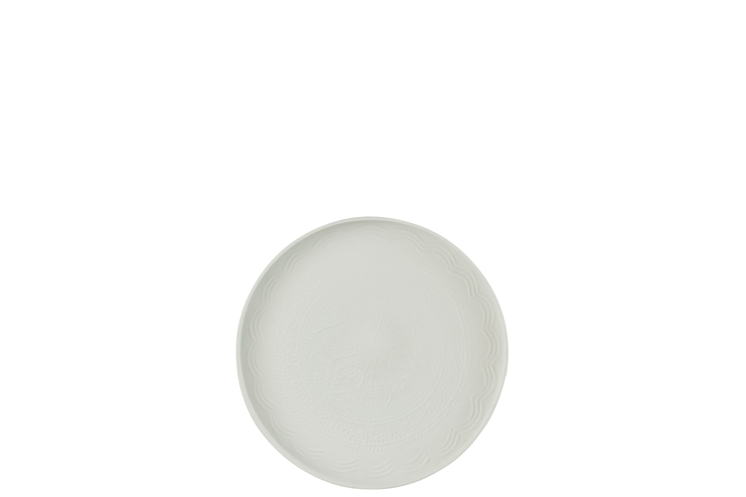 J-Line Plateau Rond Klassiek Ijzer Wit klein