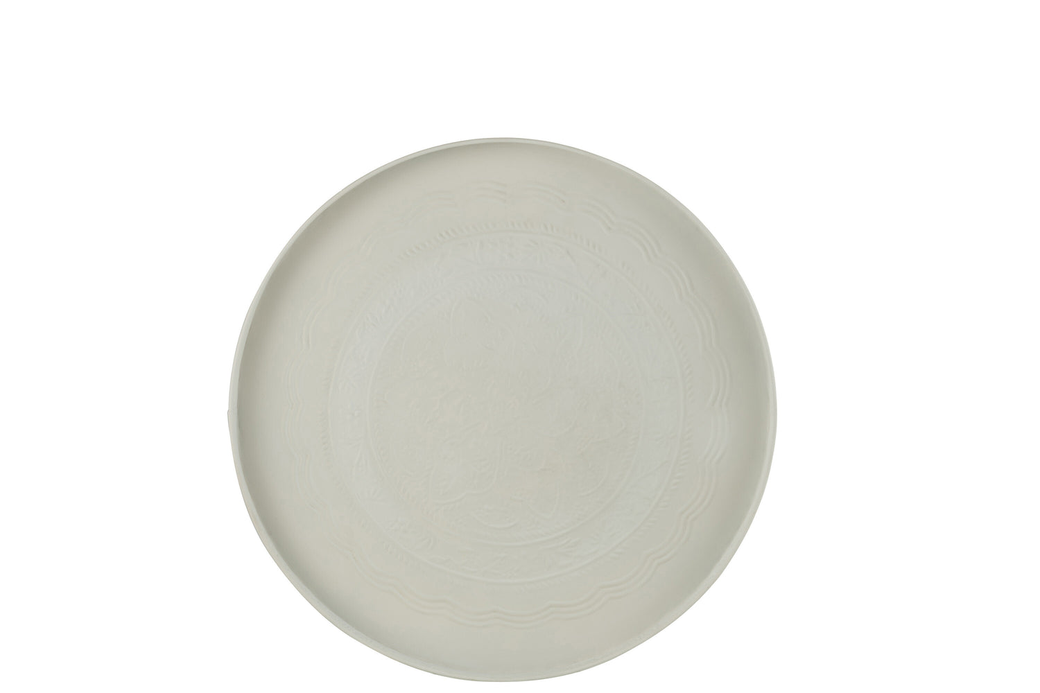 J-Line Plateau Rond Klassiek Ijzer Wit Medium