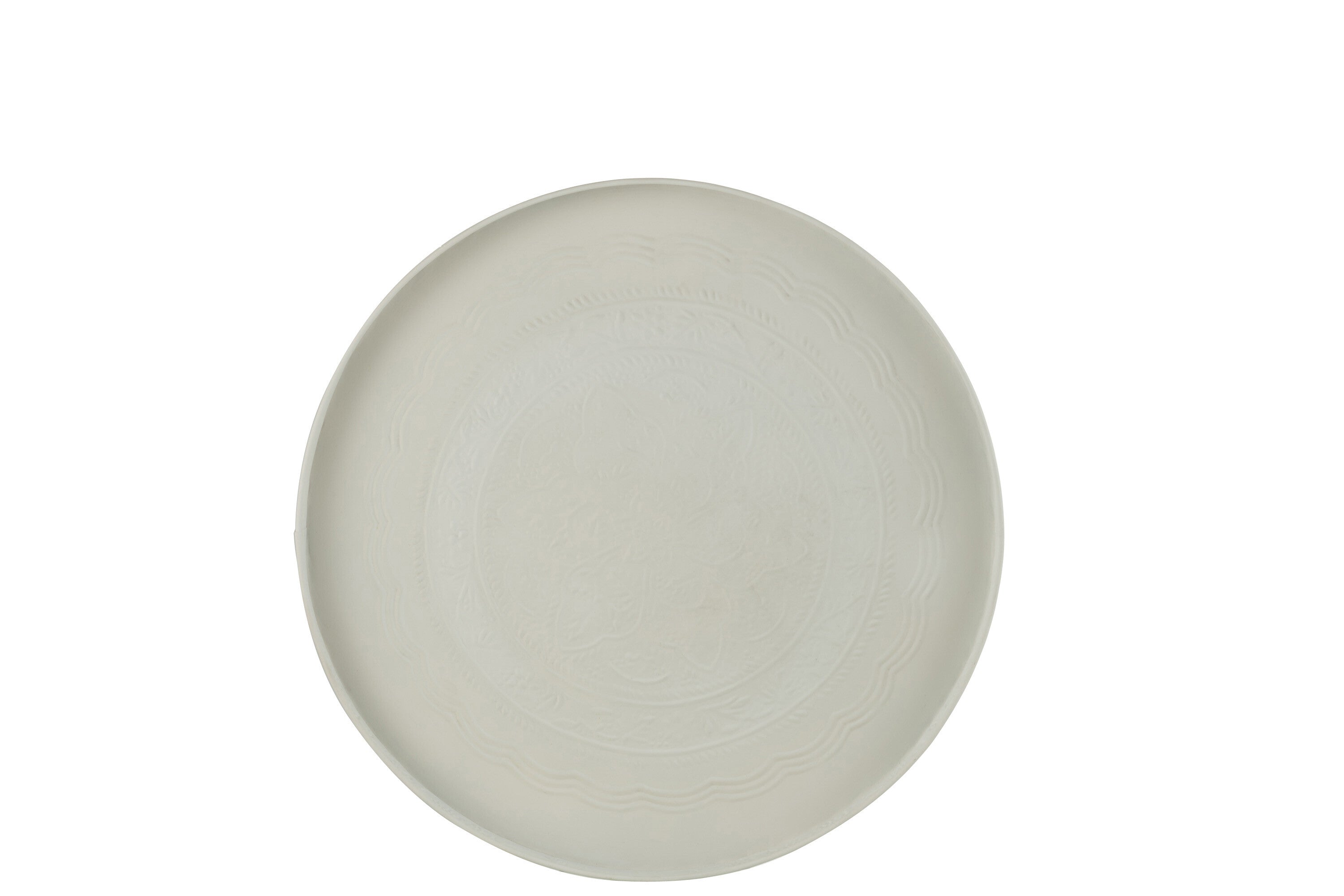 J-Line Plateau Rond Klassiek Ijzer Wit Medium