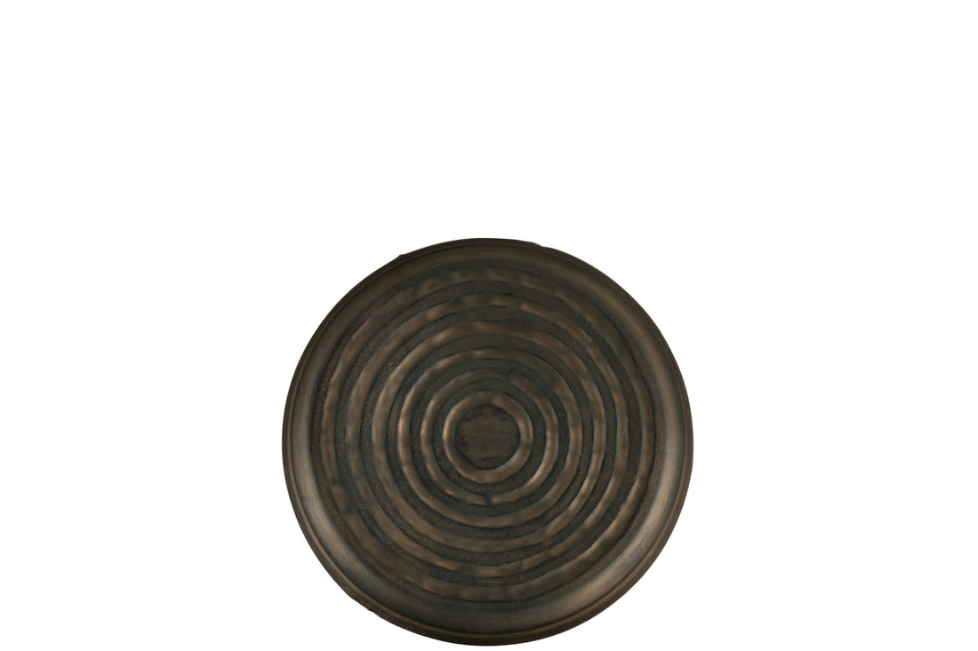J-Line Plateau Rond Klassiek Ijzer Brons Small