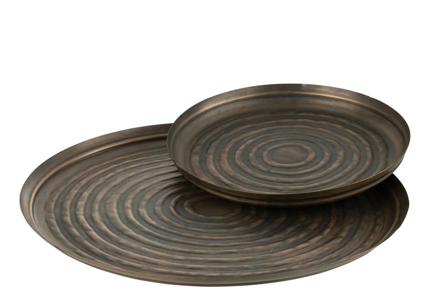 J-Line Plateau Rond Klassiek Ijzer Brons Large