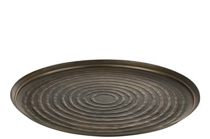 J-Line Plateau Rond Klassiek Ijzer Brons Large