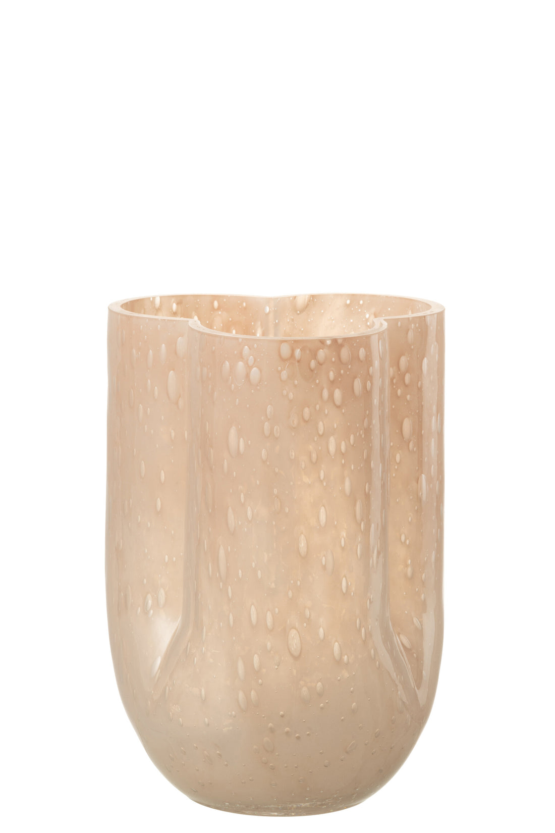 J-Line vaas Trikkie - glas - beige - 23.00 cm hoog