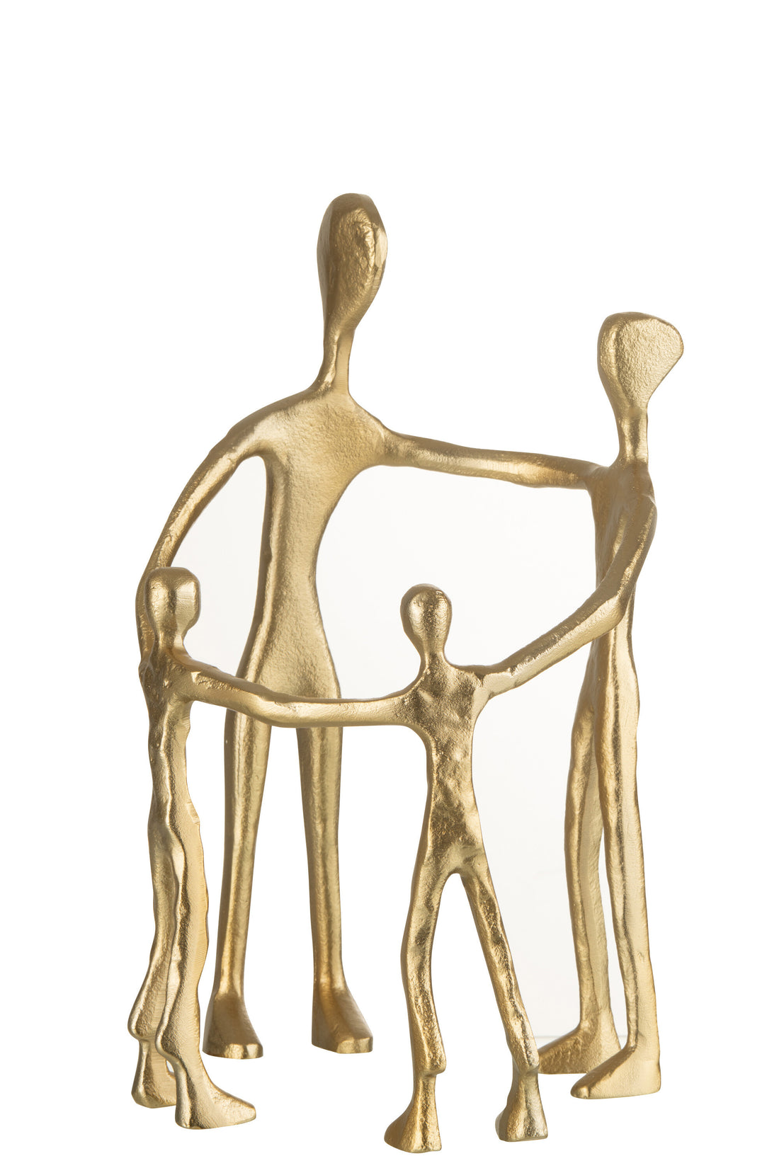 J-Line Figuur Familie Kring Aluminium Goud