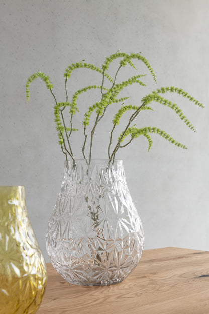 J-Line Vaas Nox Geslepen Glas Transparant Large - 28.50 cm hoog